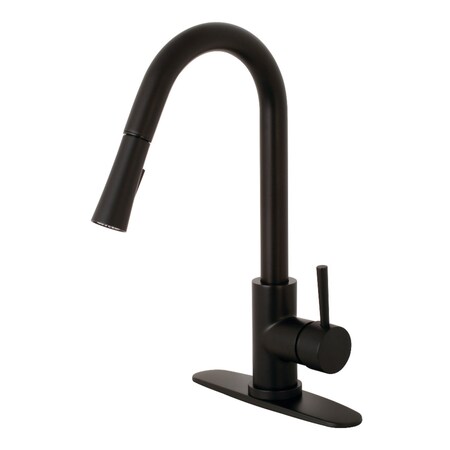 Gourmetier LS8620DL Concord Single-Handle Pull-Down Kitchen Faucet, Matte Black LS8620DL